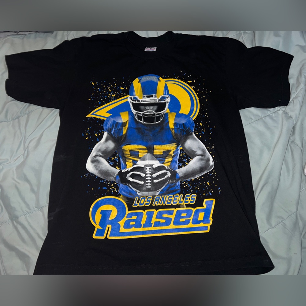 Men’s Los Angeles RAMS T Shirt - Los Angeles Raised Size XL - 2 Sided Tee